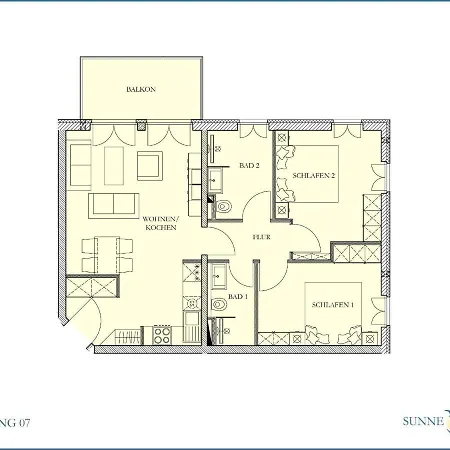 Sunnevelt-apartment-7 شقة Ostseebad Kühlungsborn